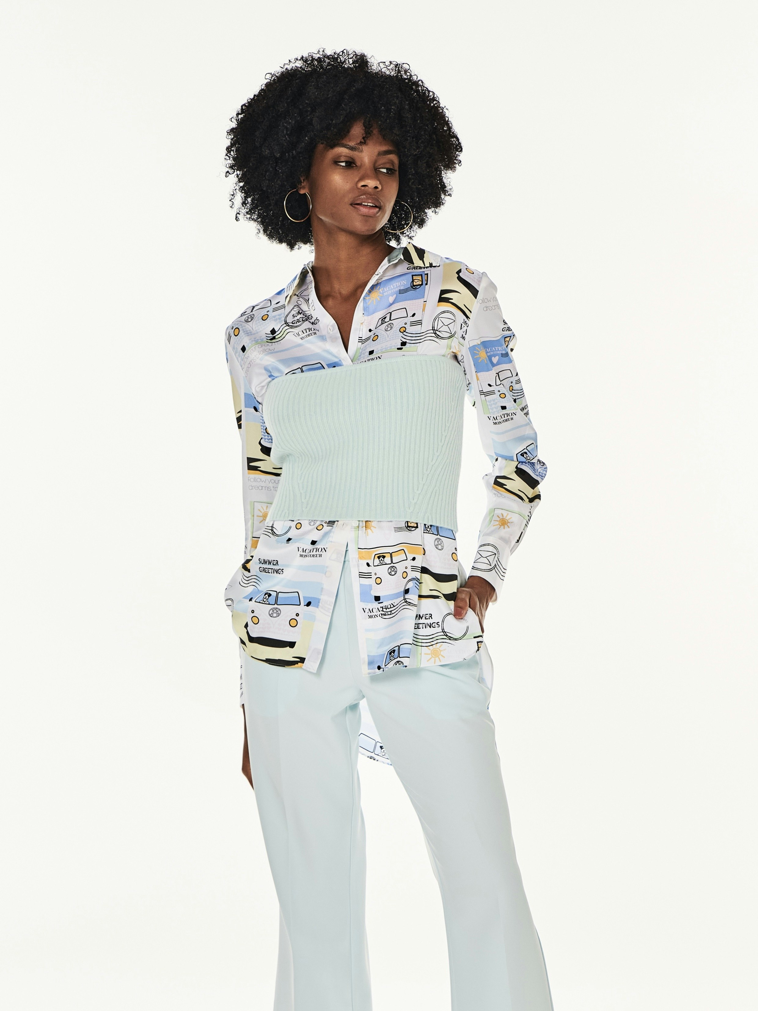 Seidenbluse mit Kragen