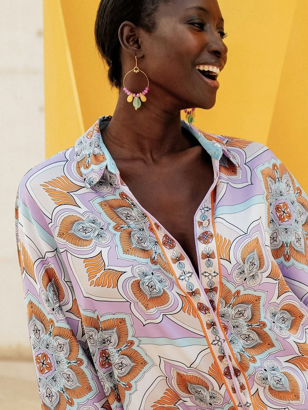 Seidenbluse Hemdkragen