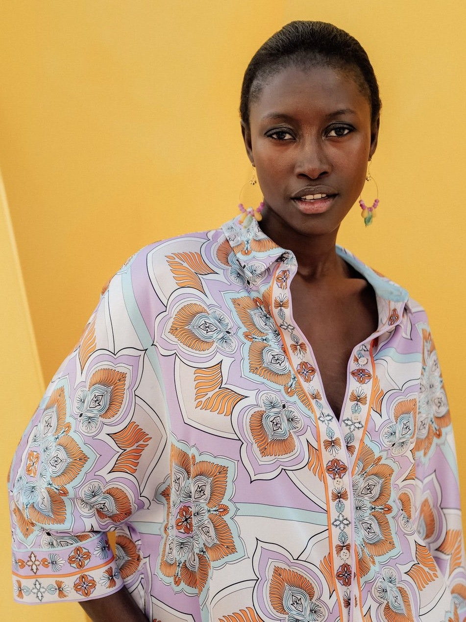 Seidenbluse Hemdkragen