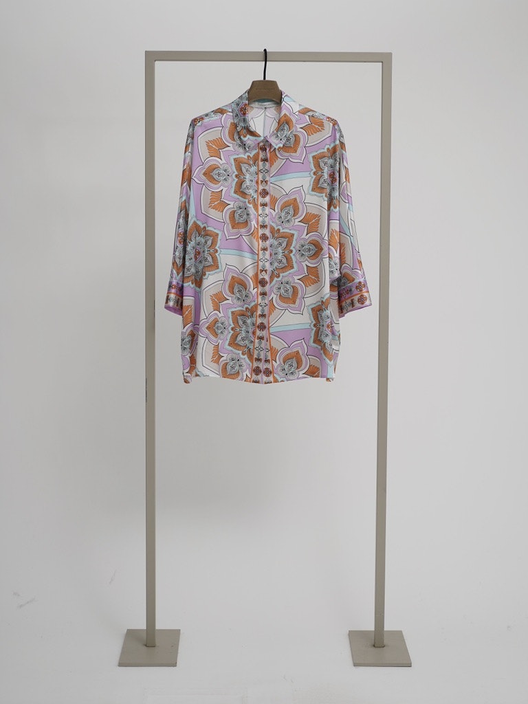 Seidenbluse Hemdkragen