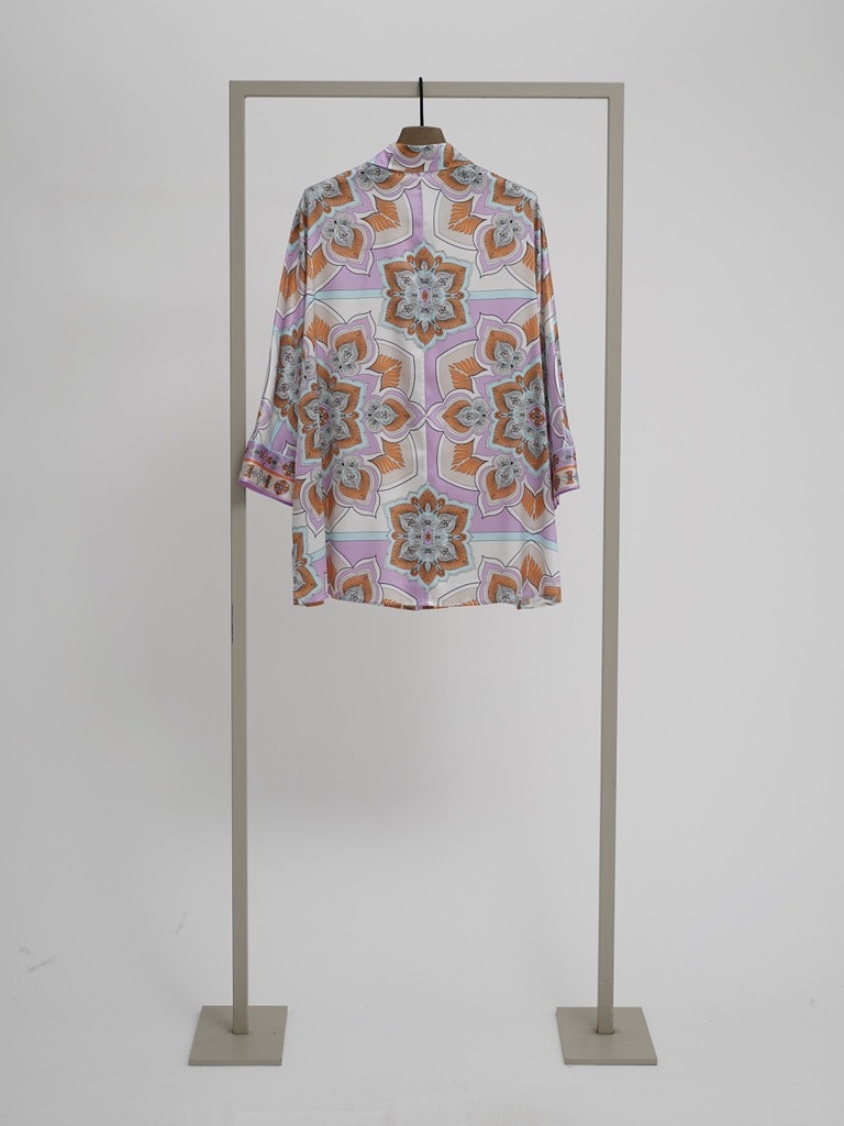 Seidenbluse Hemdkragen