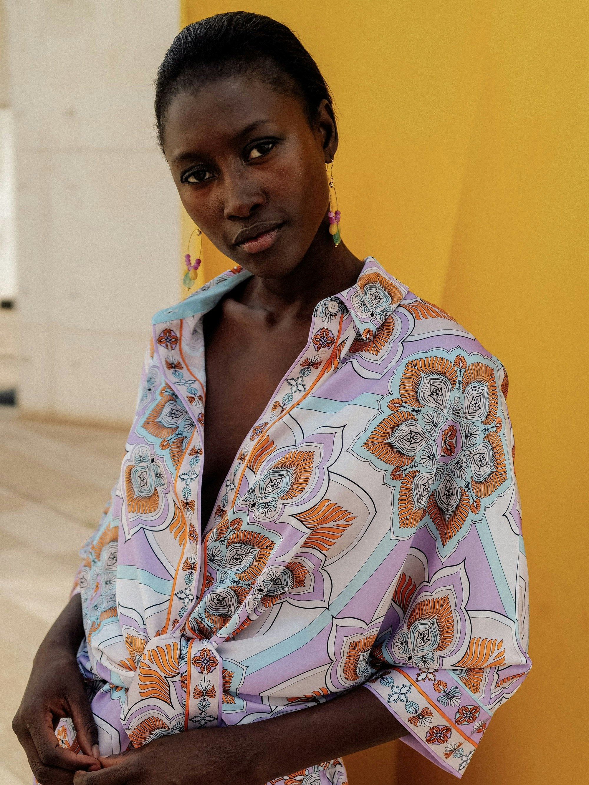 Seidenbluse Hemdkragen