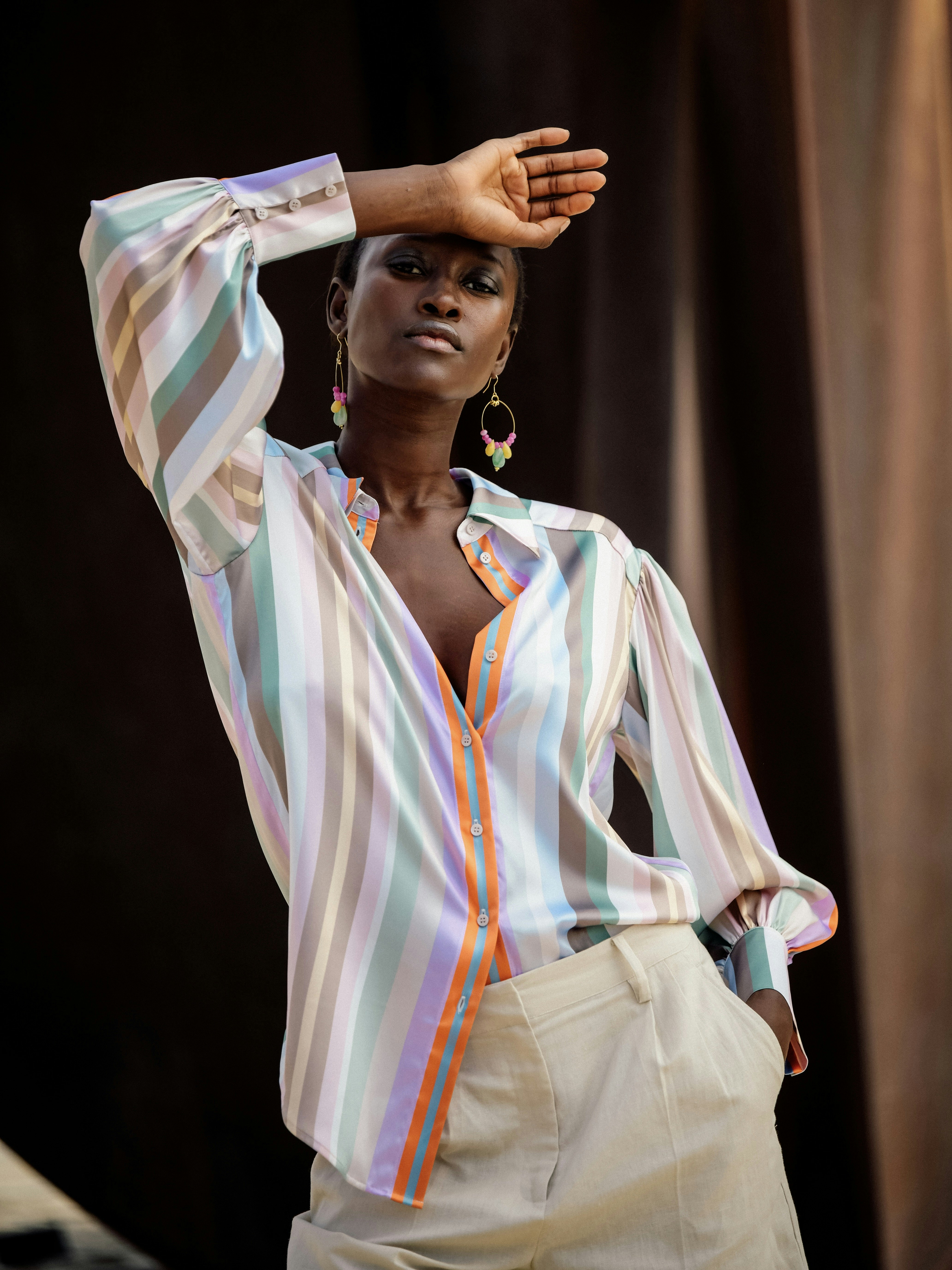 Seidenbluse mit Hemdkragen