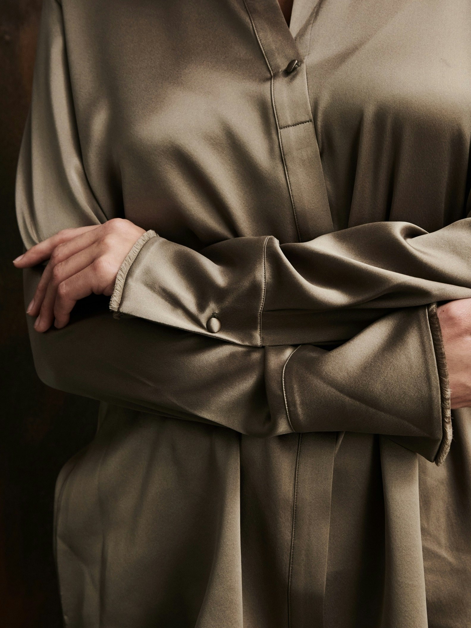 Seidenbluse mit Hemdkragen